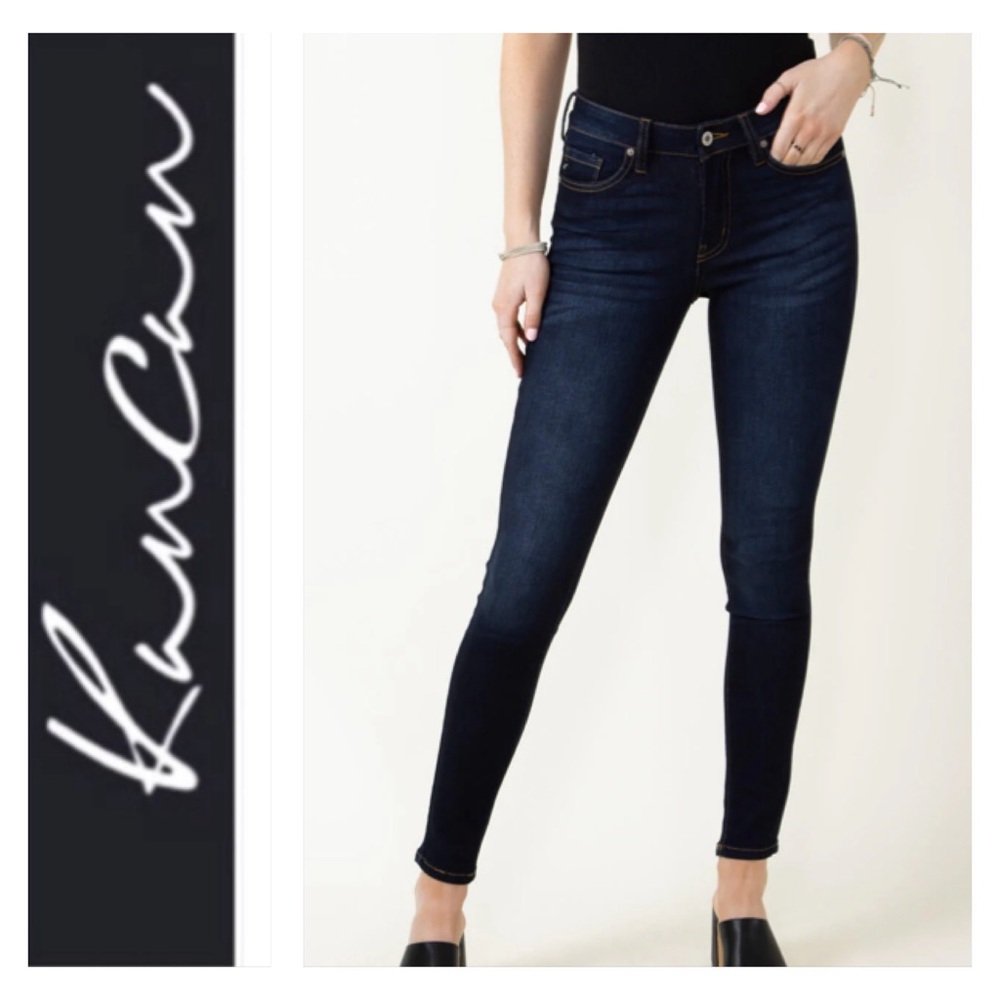 KanCan Alani Whiskered Skinny Jeans Women's Juniors Size 15/31 Stretch Dark